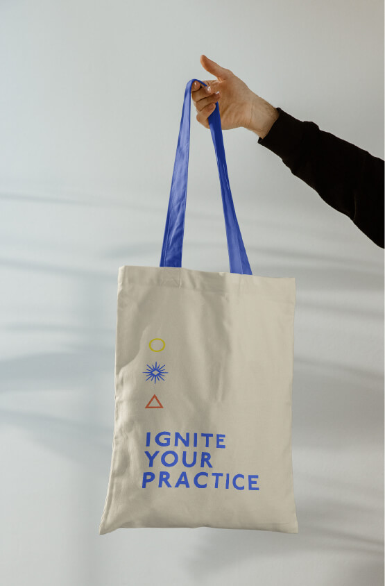 An Embra tote bag with the words 